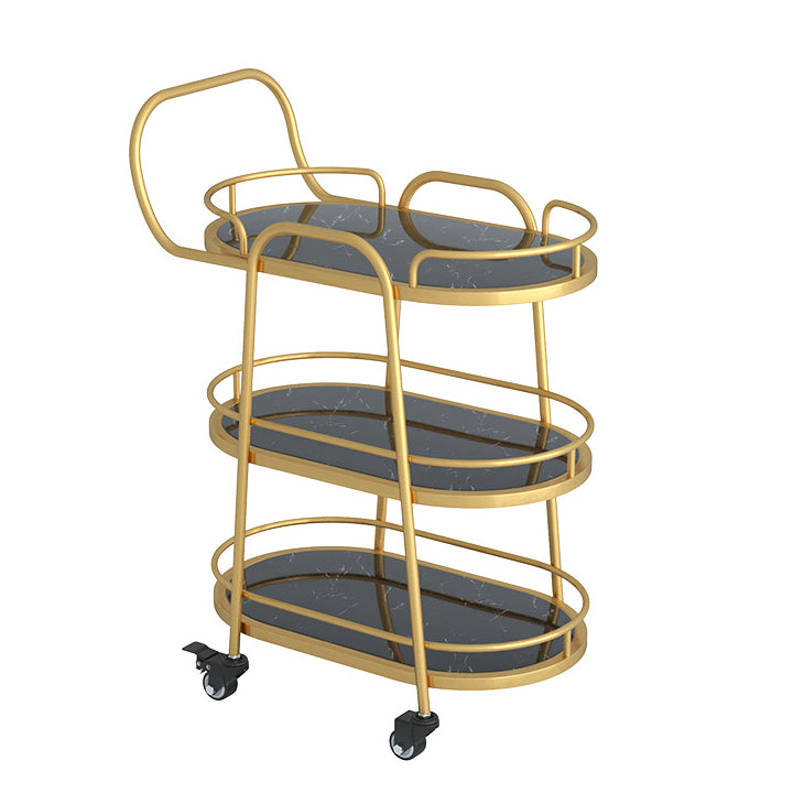 33.46" High Rolling Modern Prep Table Stone Prep Table for Dining Room