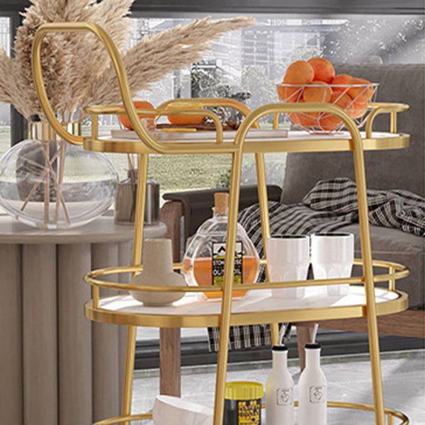 33.46" High Rolling Modern Prep Table Stone Prep Table for Dining Room