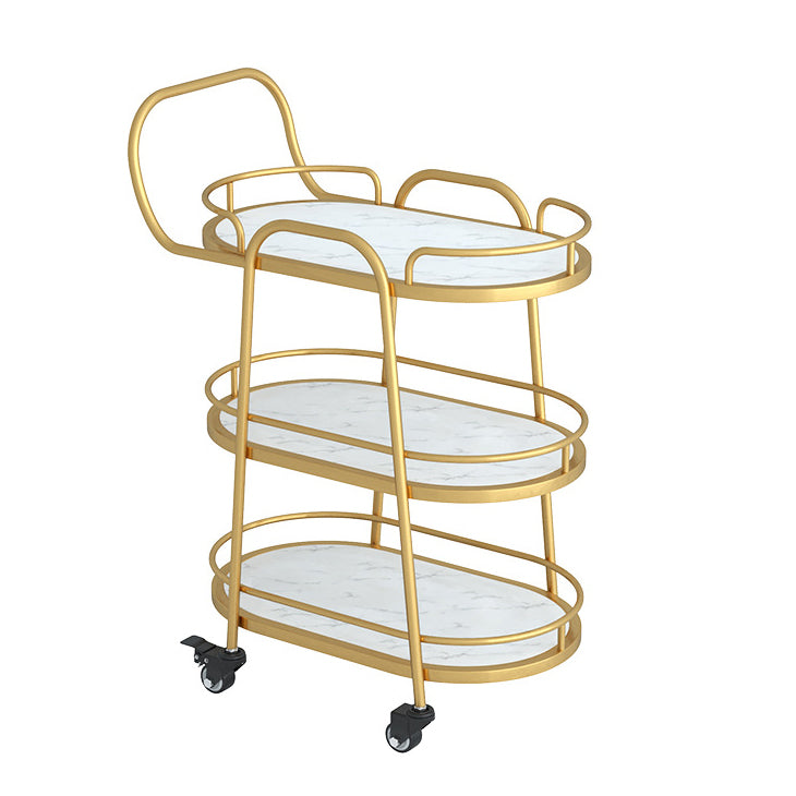 33.46" High Rolling Modern Prep Table Stone Prep Table for Dining Room