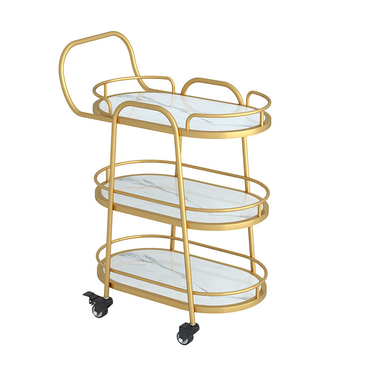 33.46" High Rolling Modern Prep Table Stone Prep Table for Dining Room