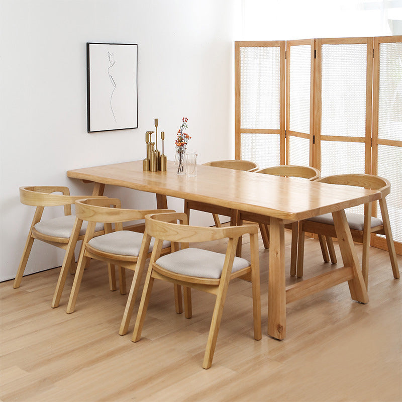 Modern Pine Dining Set 1/4/5/7 Pieces Rectangle Dining Table with Chairs