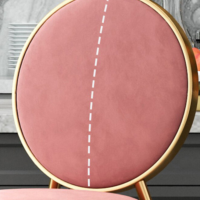 Nordic Glam Style Bar-stool Round Counter Bar-stool with Metal Legs for Home