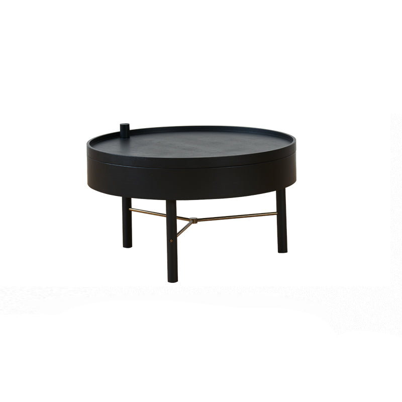 Scandinavian Round 1 Single Coffee Table Solid Wood Cocktail Table
