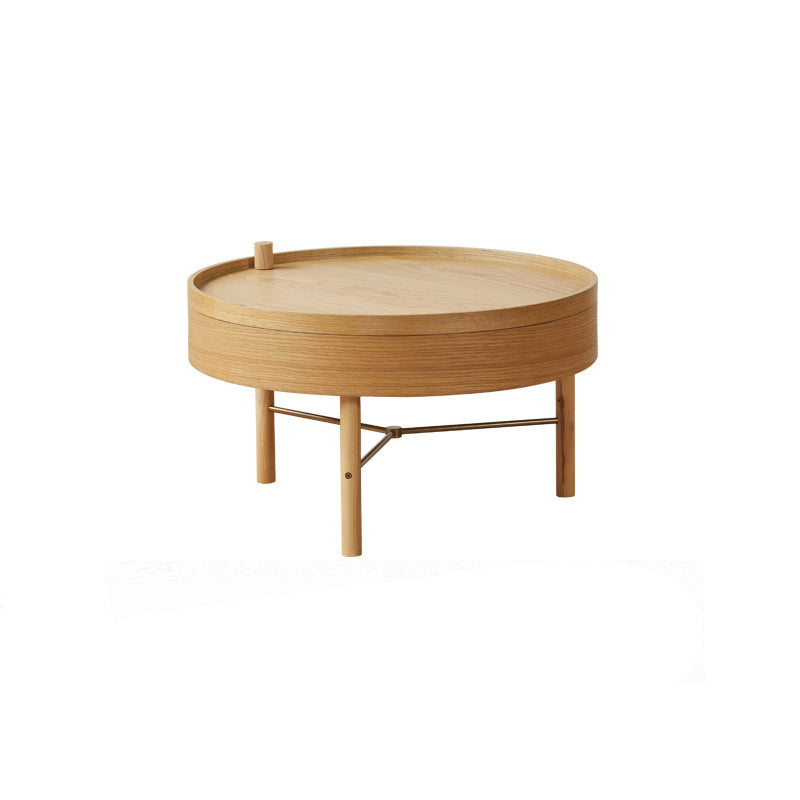 Scandinavian Round 1 Single Coffee Table Solid Wood Cocktail Table