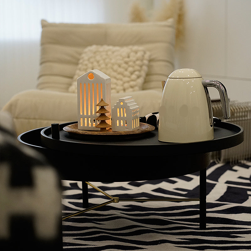 Scandinavian Round 1 Single Coffee Table Solid Wood Cocktail Table