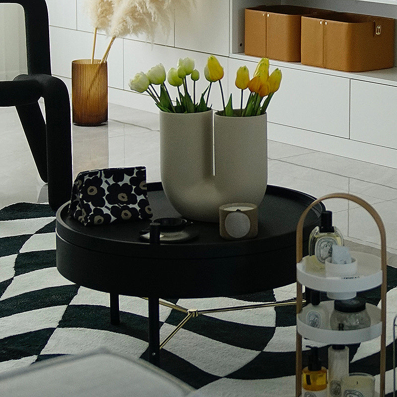 Scandinavian Round 1 Single Coffee Table Solid Wood Cocktail Table