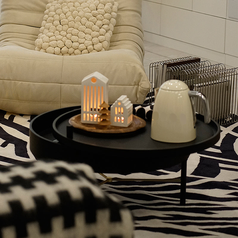 Scandinavian Round 1 Single Coffee Table Solid Wood Cocktail Table