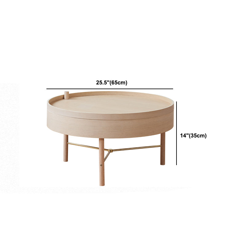 Scandinavian Round 1 Single Coffee Table Solid Wood Cocktail Table