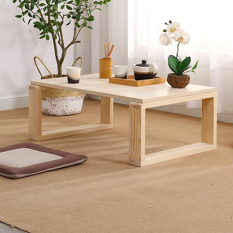 Sled Wooden Coffee Table Nordic Rectangular Single Cocktail Table, 15.75" D x 15.75" H