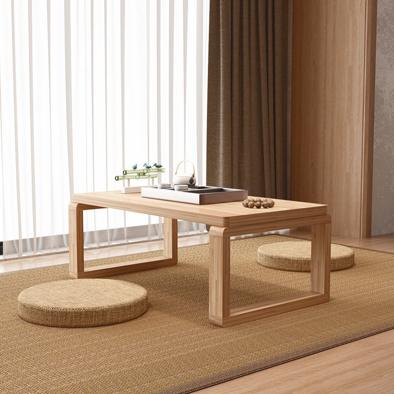 Sled Wooden Coffee Table Nordic Rectangular Single Cocktail Table, 15.75" D x 15.75" H