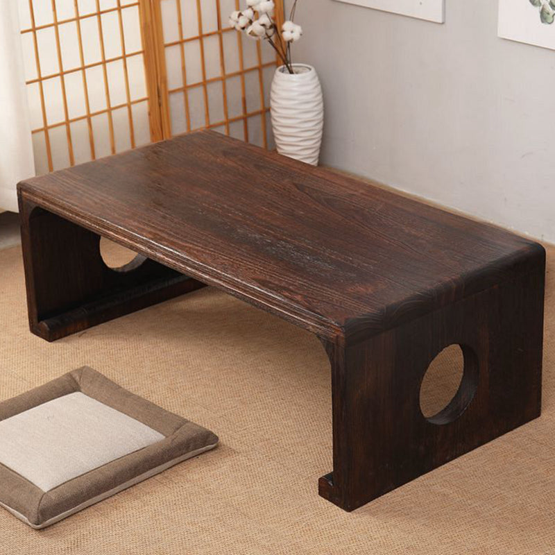 Natural/Brown Rectangular Coffee Table 11.81" High Wooden Cocktail Table