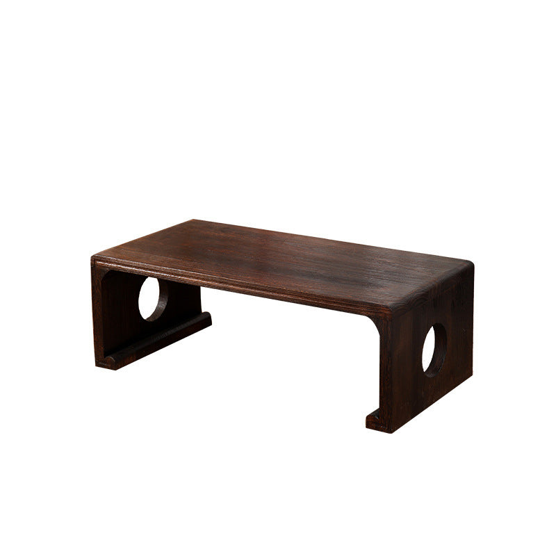 Natural/Brown Rectangular Coffee Table 11.81" High Wooden Cocktail Table