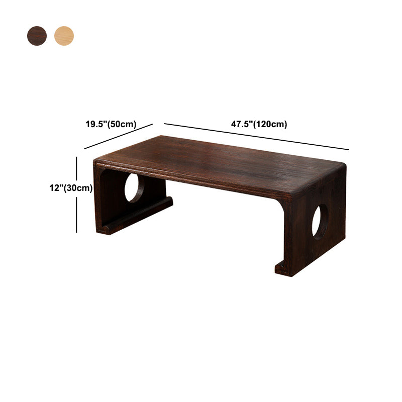 Natural/Brown Rectangular Coffee Table 11.81" High Wooden Cocktail Table