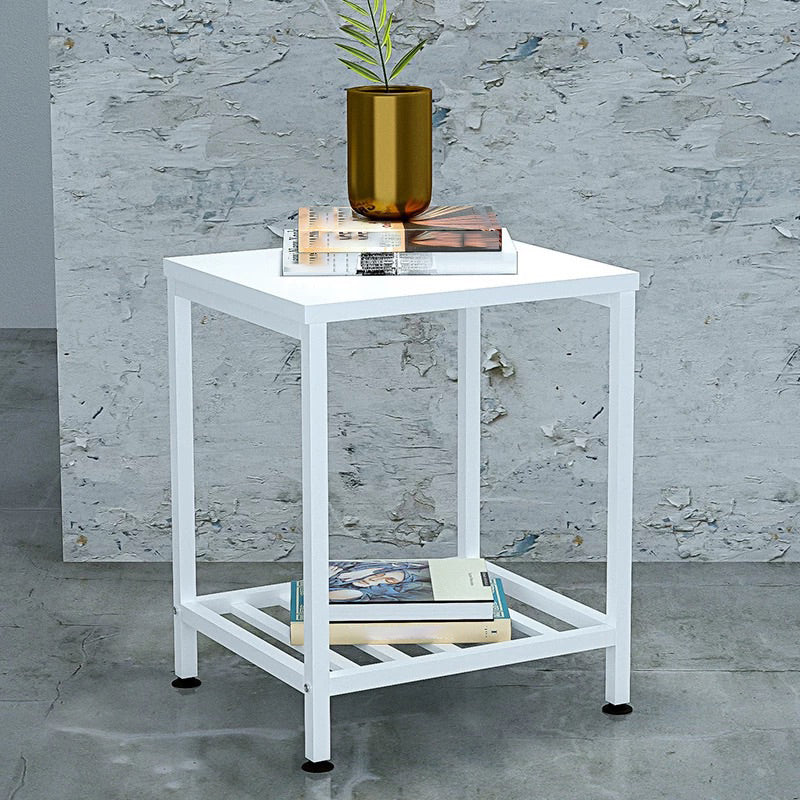 Modern Style with Storage Rack White/black Metal Iron Nightstand