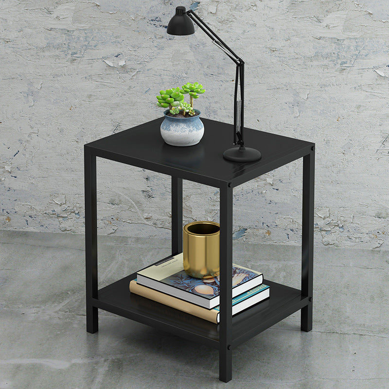 Modern Style with Storage Rack White/black Metal Iron Nightstand