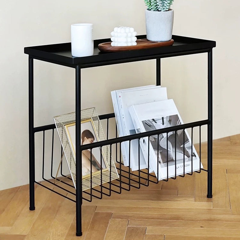 Modern Style with Storage Rack White/black Metal Iron Nightstand