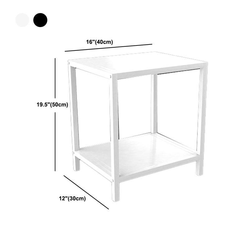 Modern Style with Storage Rack White/black Metal Iron Nightstand