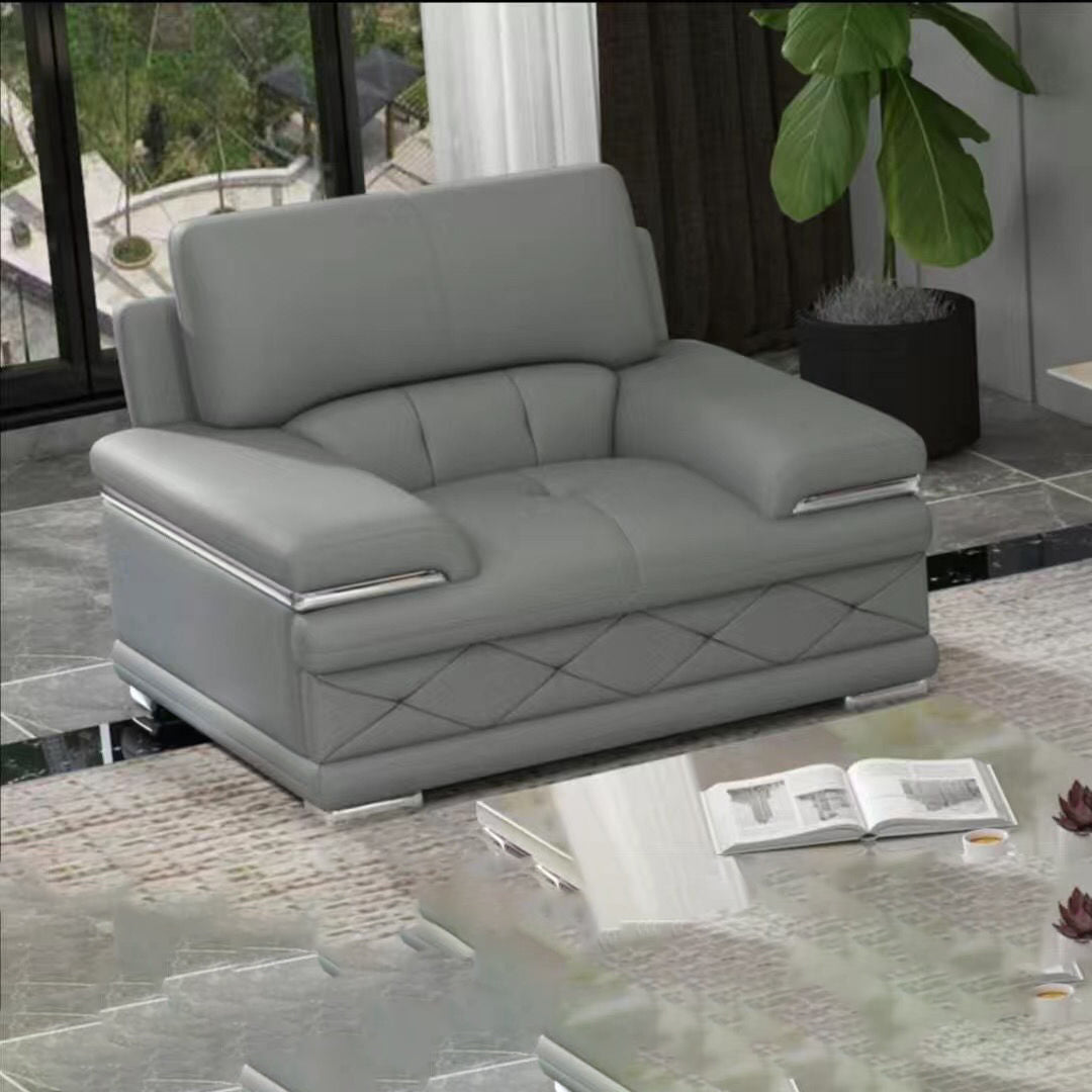 Genuine Leather Sofa & Chaise Modern Tufted Pillow Top Arm Sofa