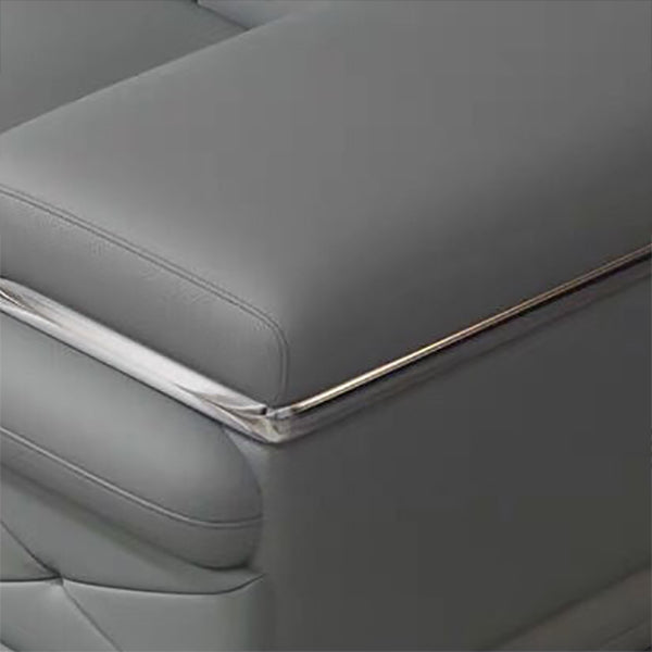 Genuine Leather Sofa & Chaise Modern Tufted Pillow Top Arm Sofa