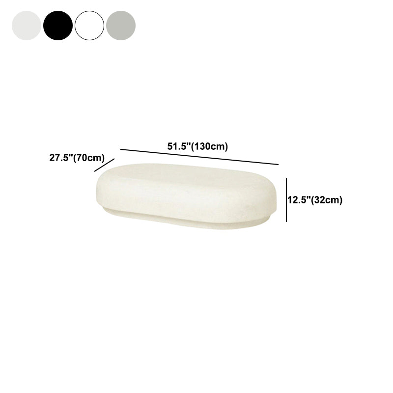 Contemporary 1 Single Coffee Table Oval Cocktail Table with Storage