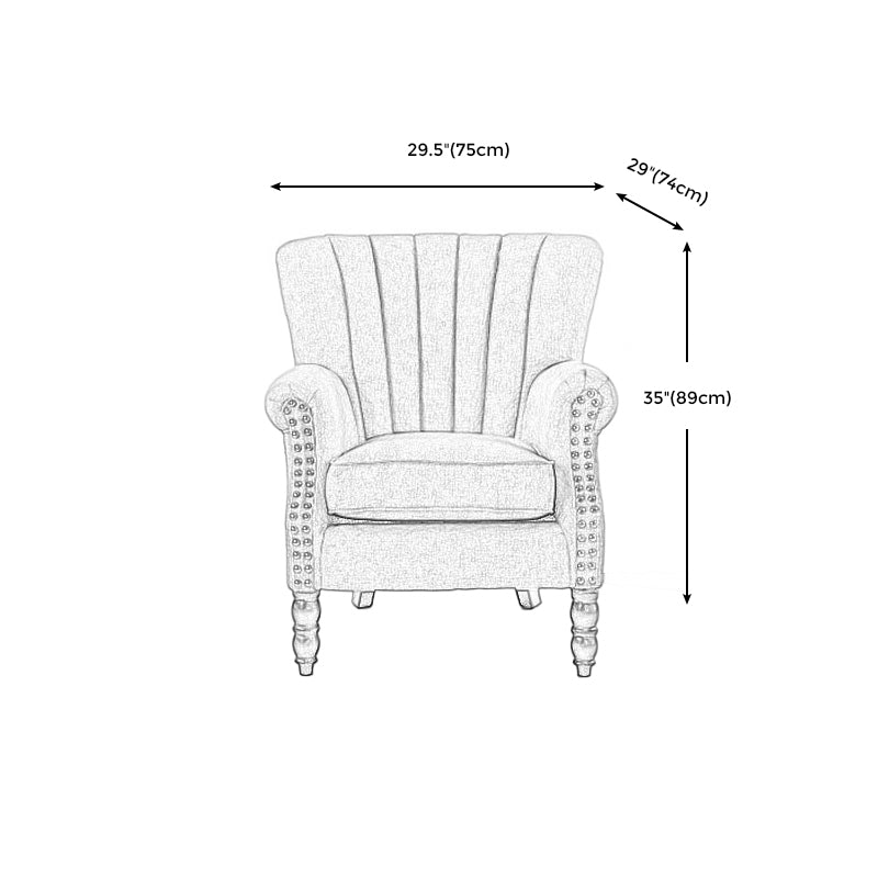 Nailhead Trim Chair 29.5" L x 29.1" W x 35" H Solid Wood Frame Chair for Living Room
