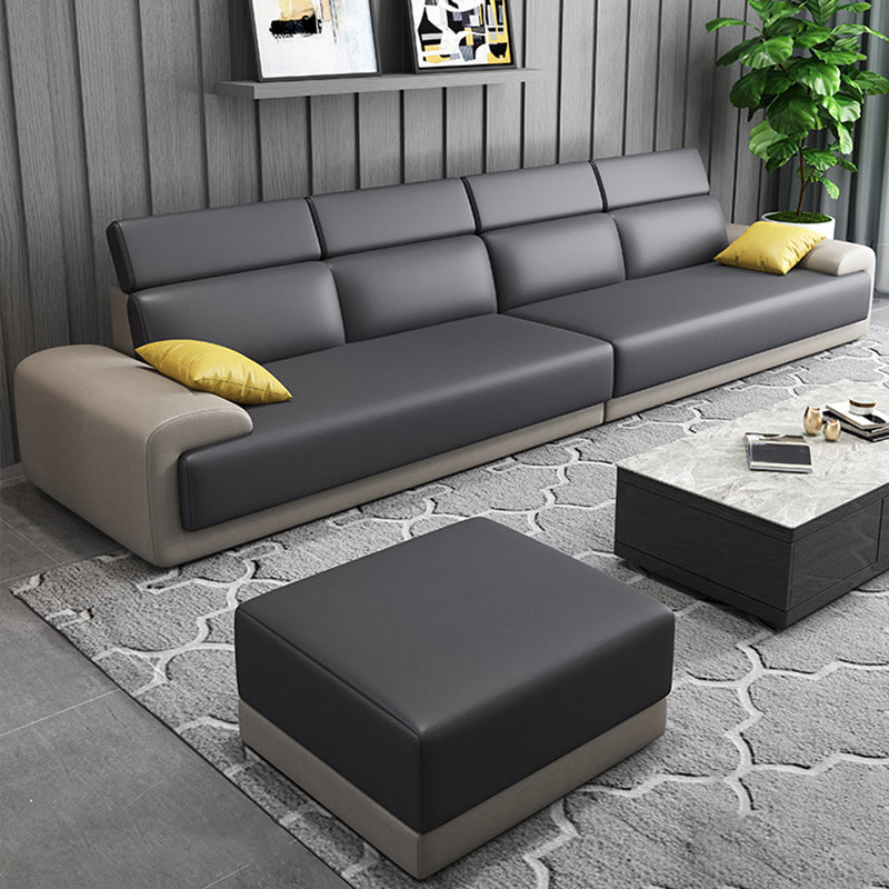 Fabric Pillow Top Arm Sectional Sofa 39.37"High Adjustable Cushion Back Sofa