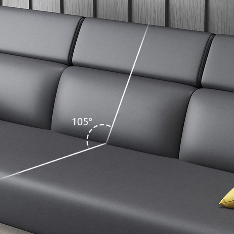 Fabric Pillow Top Arm Sectional Sofa 39.37"High Adjustable Cushion Back Sofa