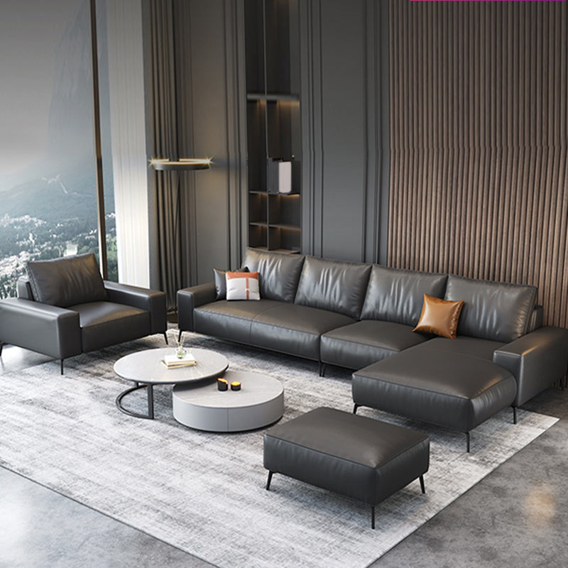 Dark Gray Removable Cushions Square Arm Sofa/Sectional for Living Room