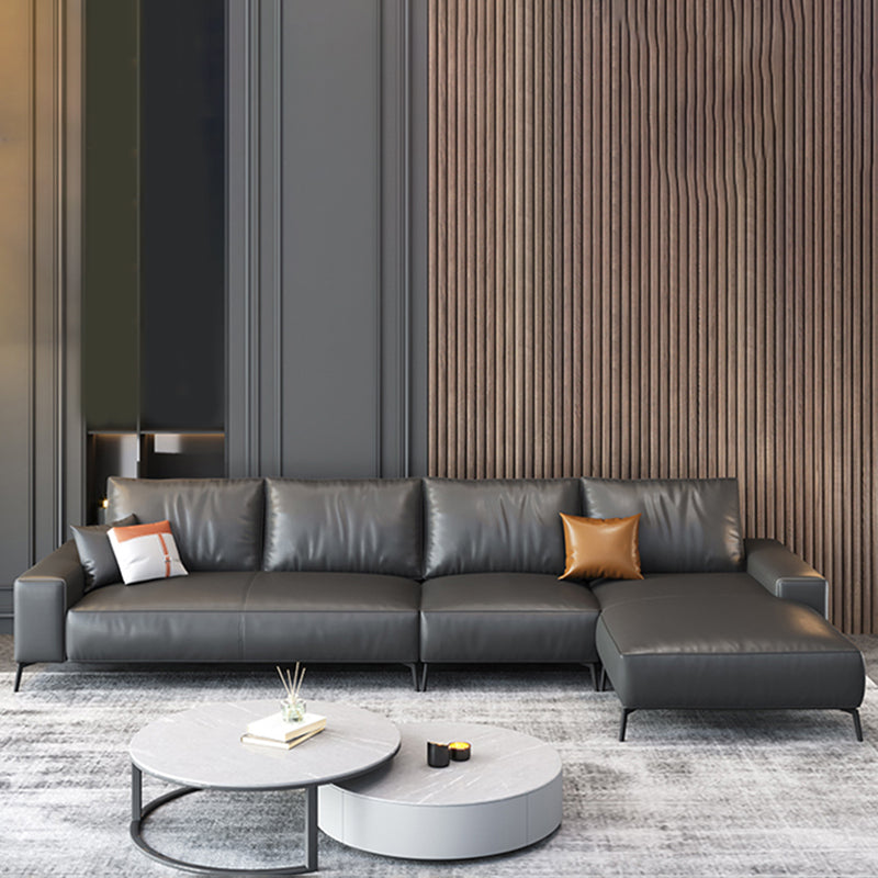 Dark Gray Removable Cushions Square Arm Sofa/Sectional for Living Room