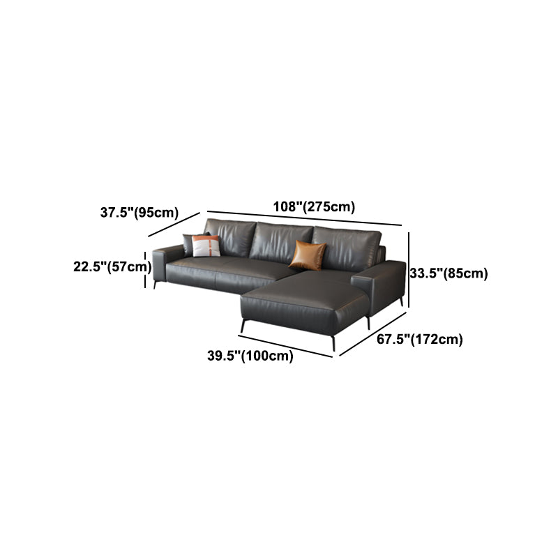 Dark Gray Removable Cushions Square Arm Sofa/Sectional for Living Room