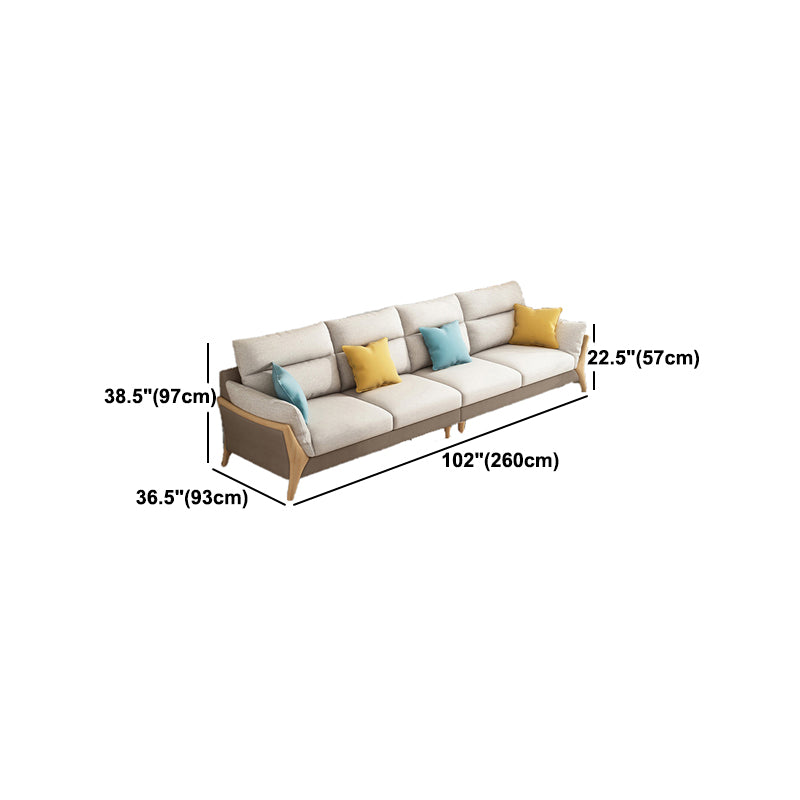 Scandinavian Beige Removable Cushions Slipcovered Sofa/Sectional for Living Room