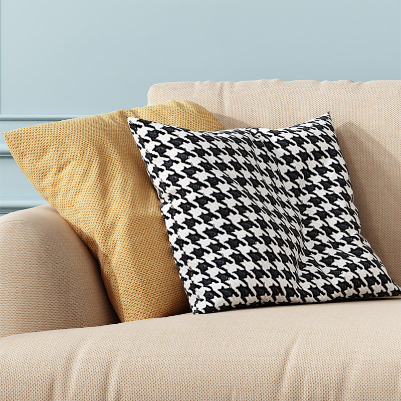 Recessed Arm Cushion Back Contemporary Cotton Living Room Sofa