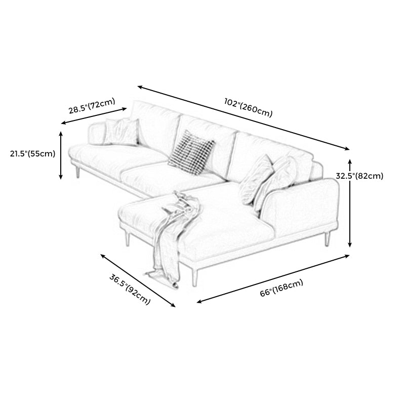 Recessed Arm Cushion Back Contemporary Cotton Living Room Sofa