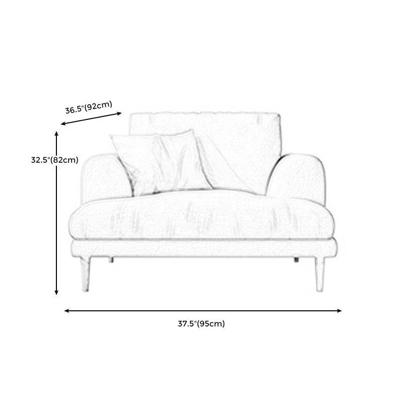 Recessed Arm Cushion Back Contemporary Cotton Living Room Sofa