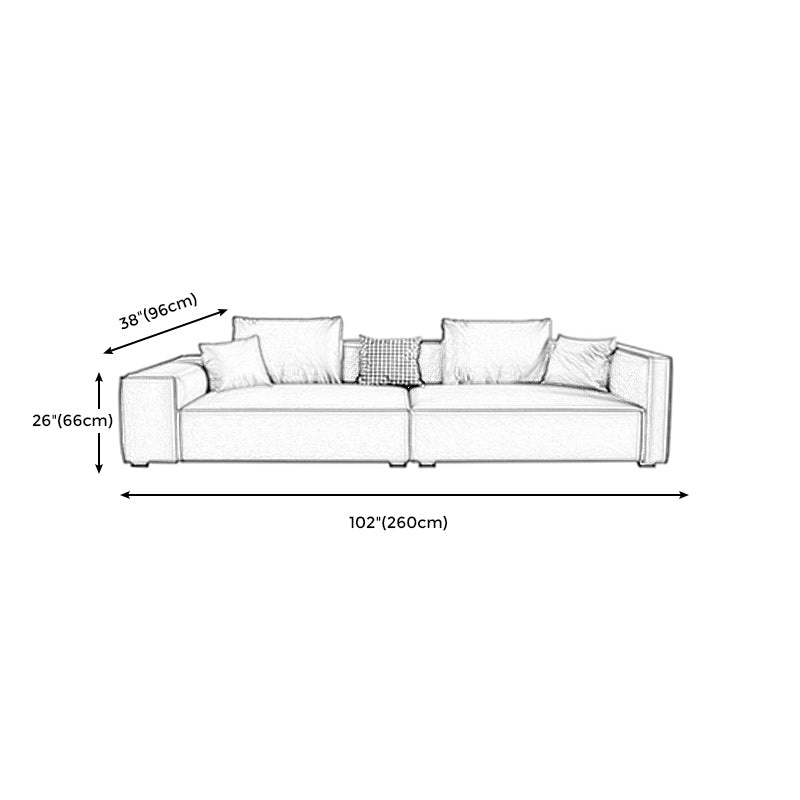 Scandinavian Grey Faux Leather Square Arm Sofa/Sectional with Wear-Resisting