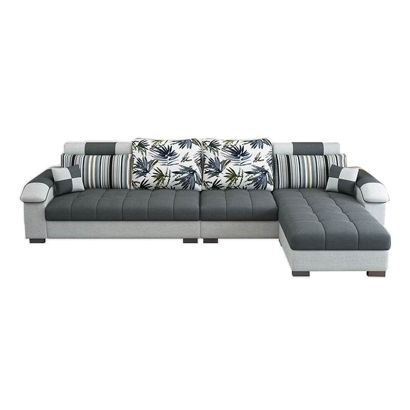 Modern Square Arm Sectionals 31.5"H High Back Sofa with Storage