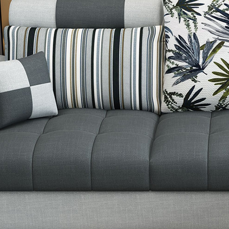 Modern Square Arm Sectionals 31.5"H High Back Sofa with Storage