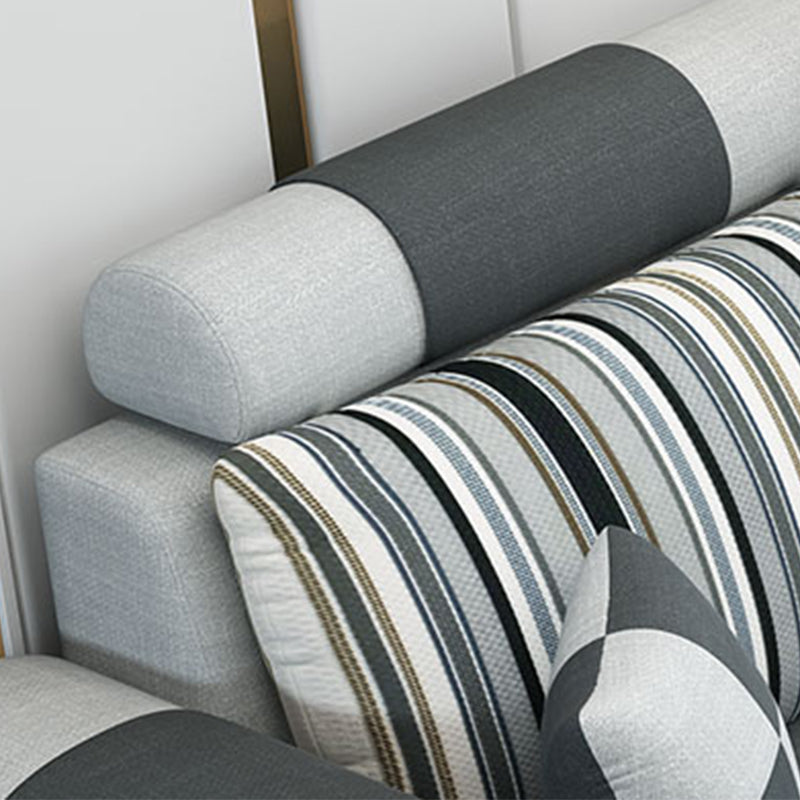 Modern Square Arm Sectionals 31.5"H High Back Sofa with Storage