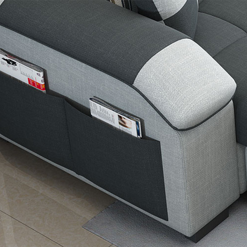 Modern Square Arm Sectionals 31.5"H High Back Sofa with Storage