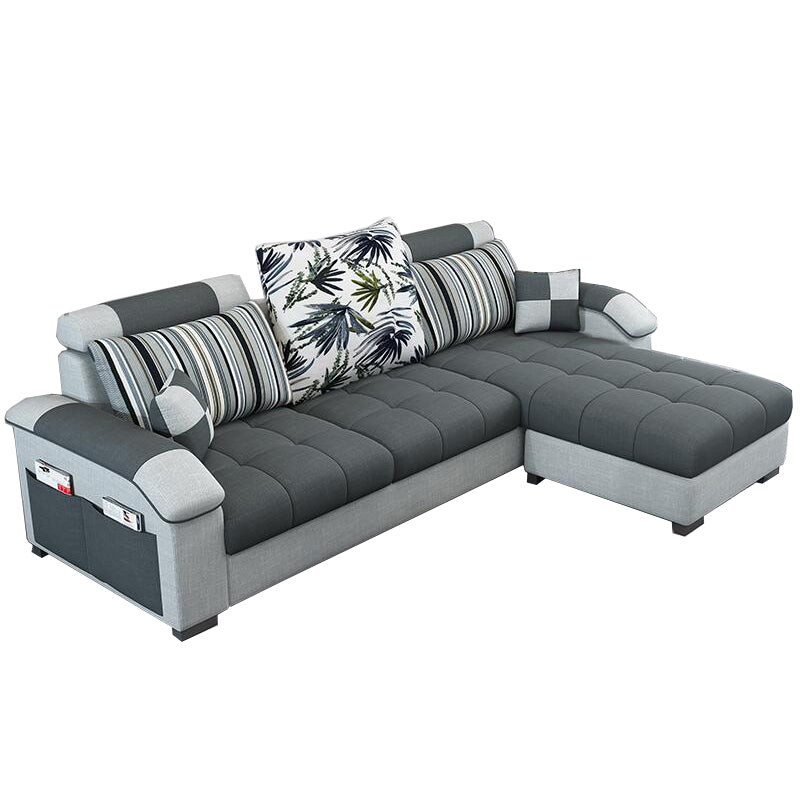 Modern Square Arm Sectionals 31.5"H High Back Sofa with Storage