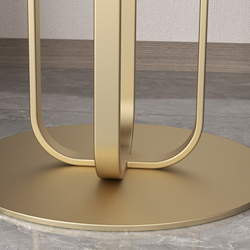 Modern Round Side Table 21.5" Tall Pedestal End Table in White