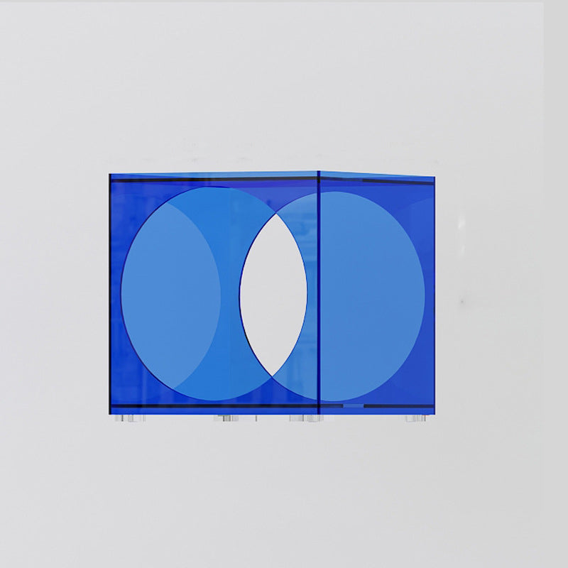 Square Acrylic Side Table 13.78" W x 13.78" H End Table with Storage