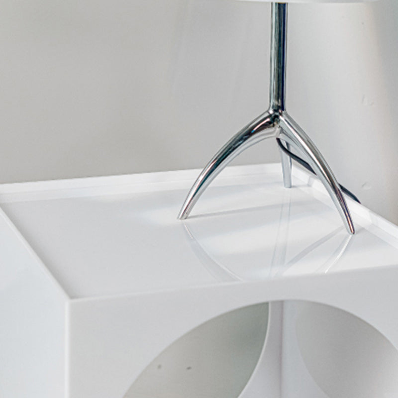 Square Acrylic Side Table 13.78" W x 13.78" H End Table with Storage