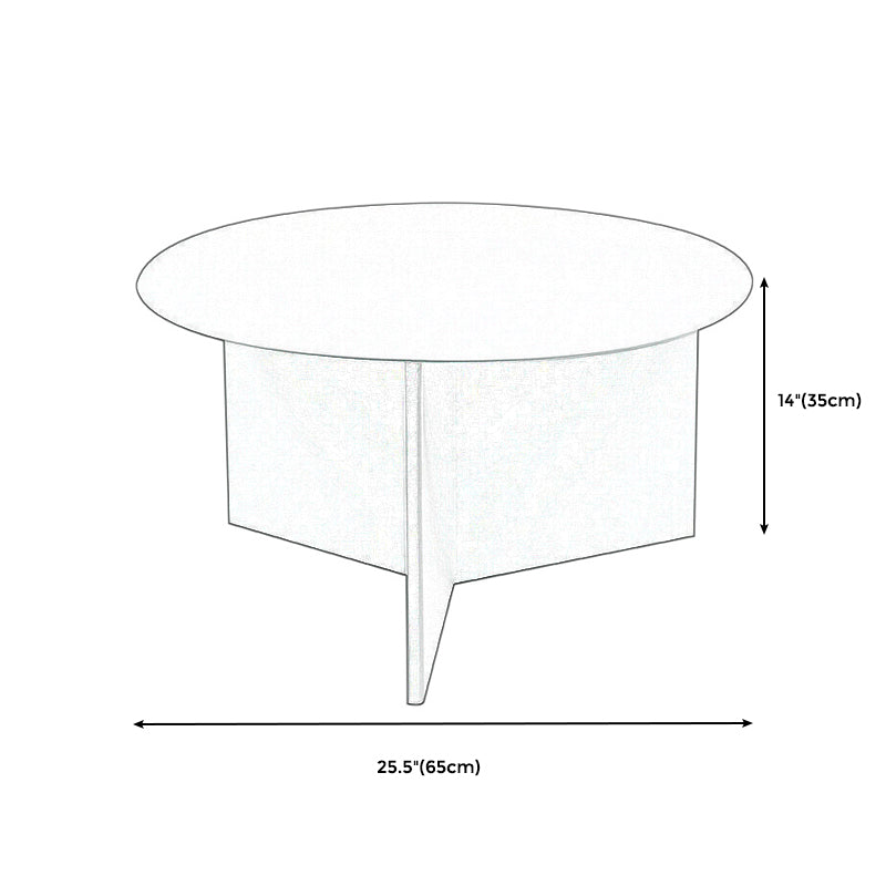 Contemporary Metallic Round Side Table Pedestal Living Room End Table