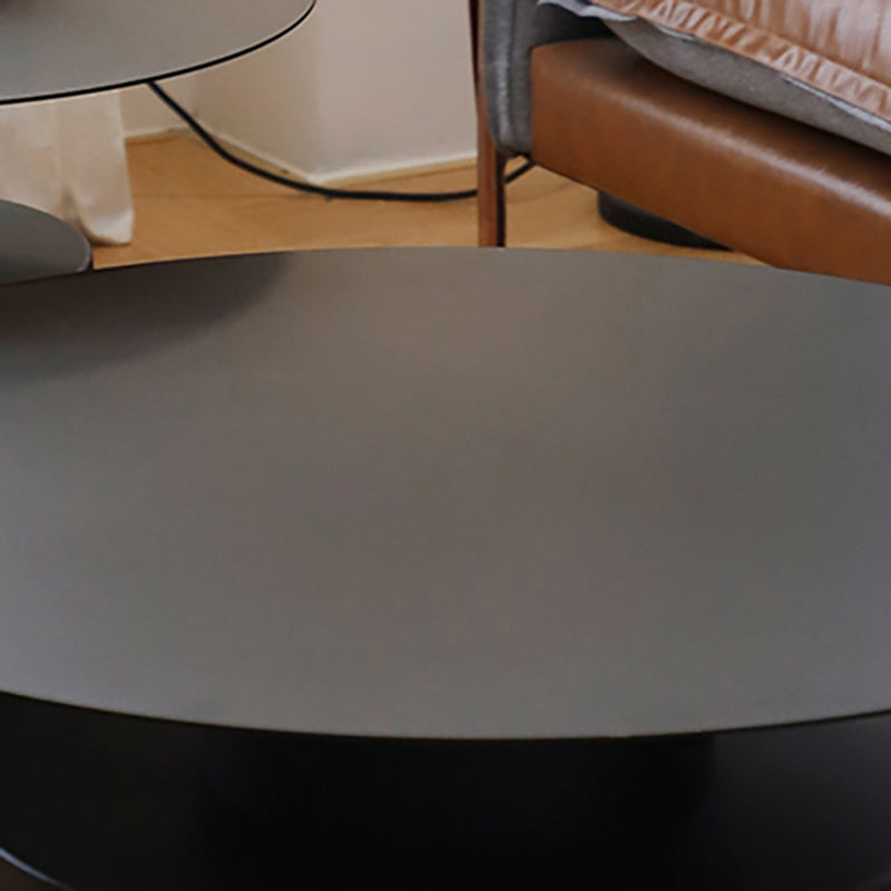 Pedestal Metal Coffee Table Contemporary Cocktail Table in Black/White