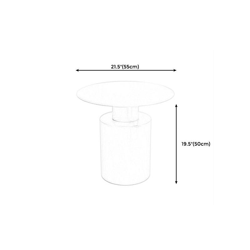 Pedestal Metal Coffee Table Contemporary Cocktail Table in Black/White