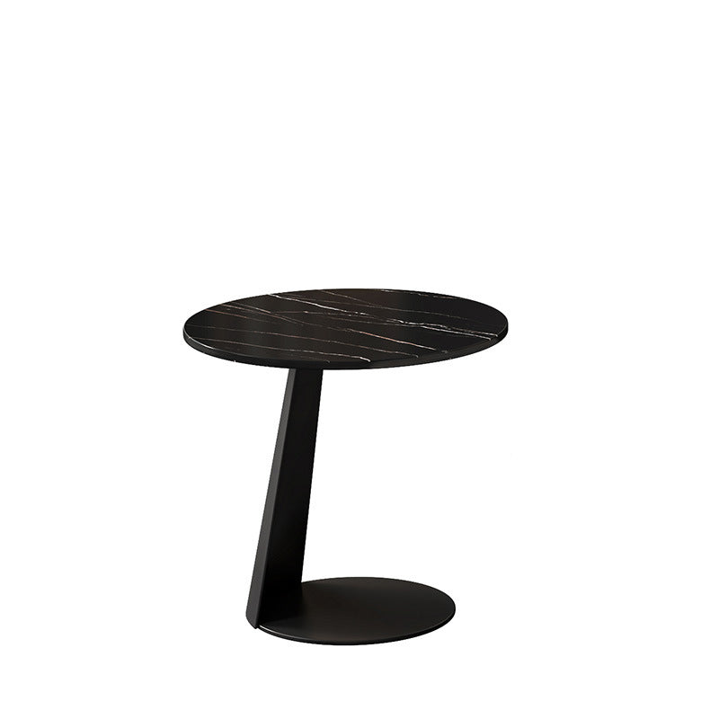 Pedestal Coffee Table Contemporary Round Cocktail Table in Black/White