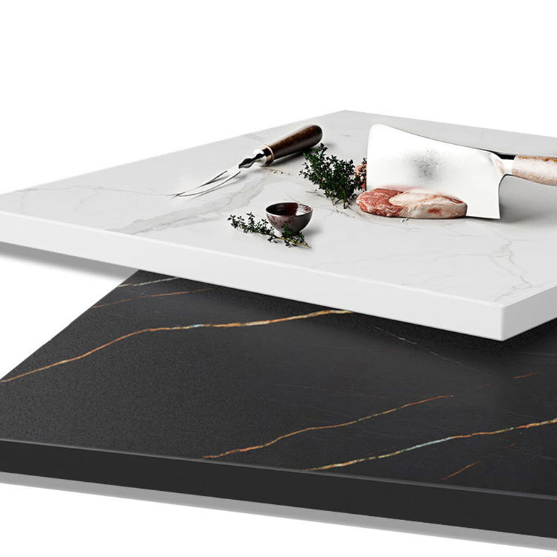 Pedestal Coffee Table Contemporary Round Cocktail Table in Black/White