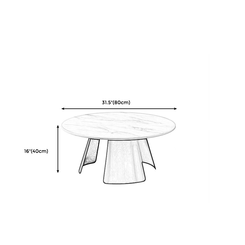 Pedestal Coffee Table Contemporary Round Cocktail Table in Black/White