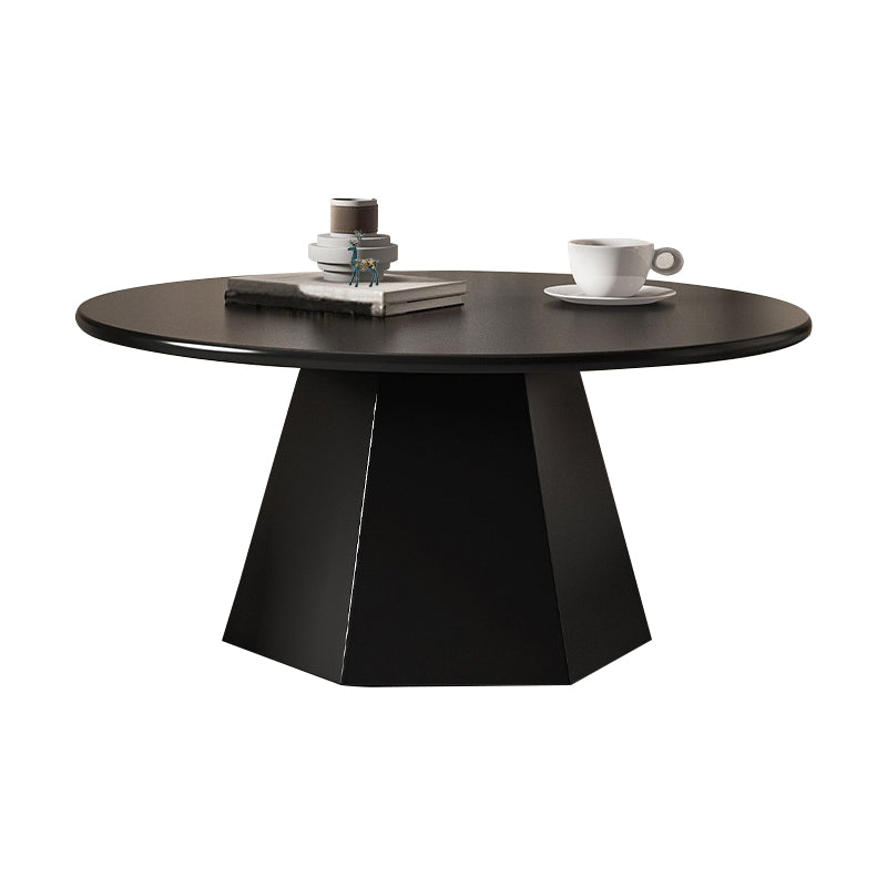 Modern Black/White Coffee Table Pedestal Marble Cocktail Table for Room